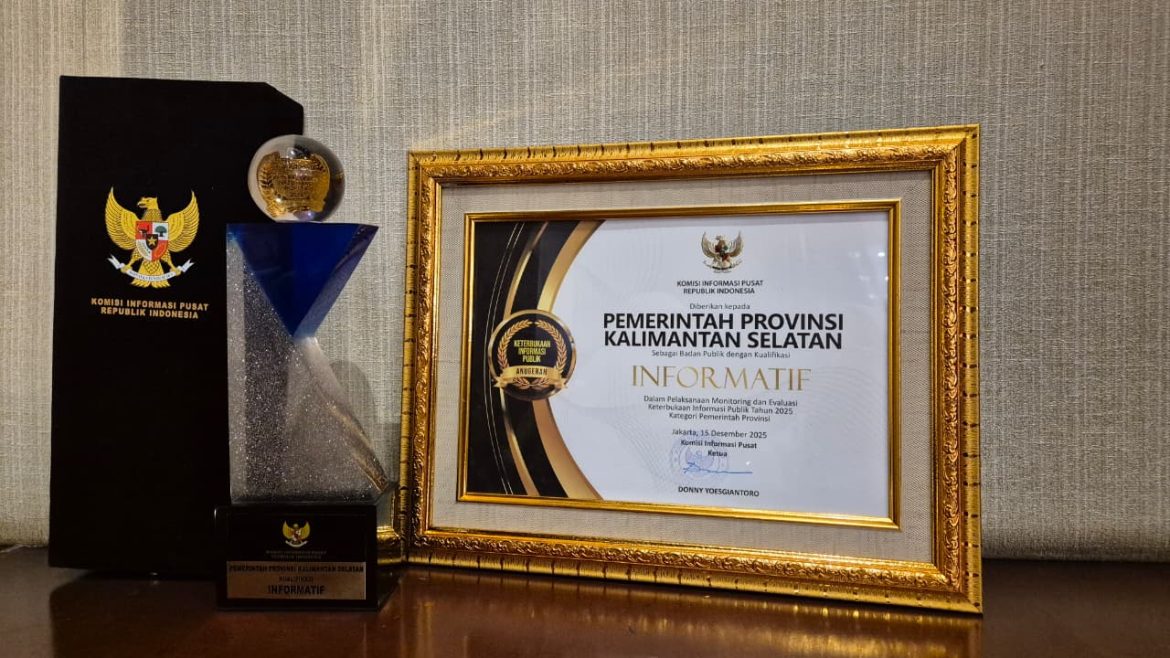 Pemprov Kalsel Peringkat 11 Anugerah Keterbukaan Informasi Publik se-Indonesia