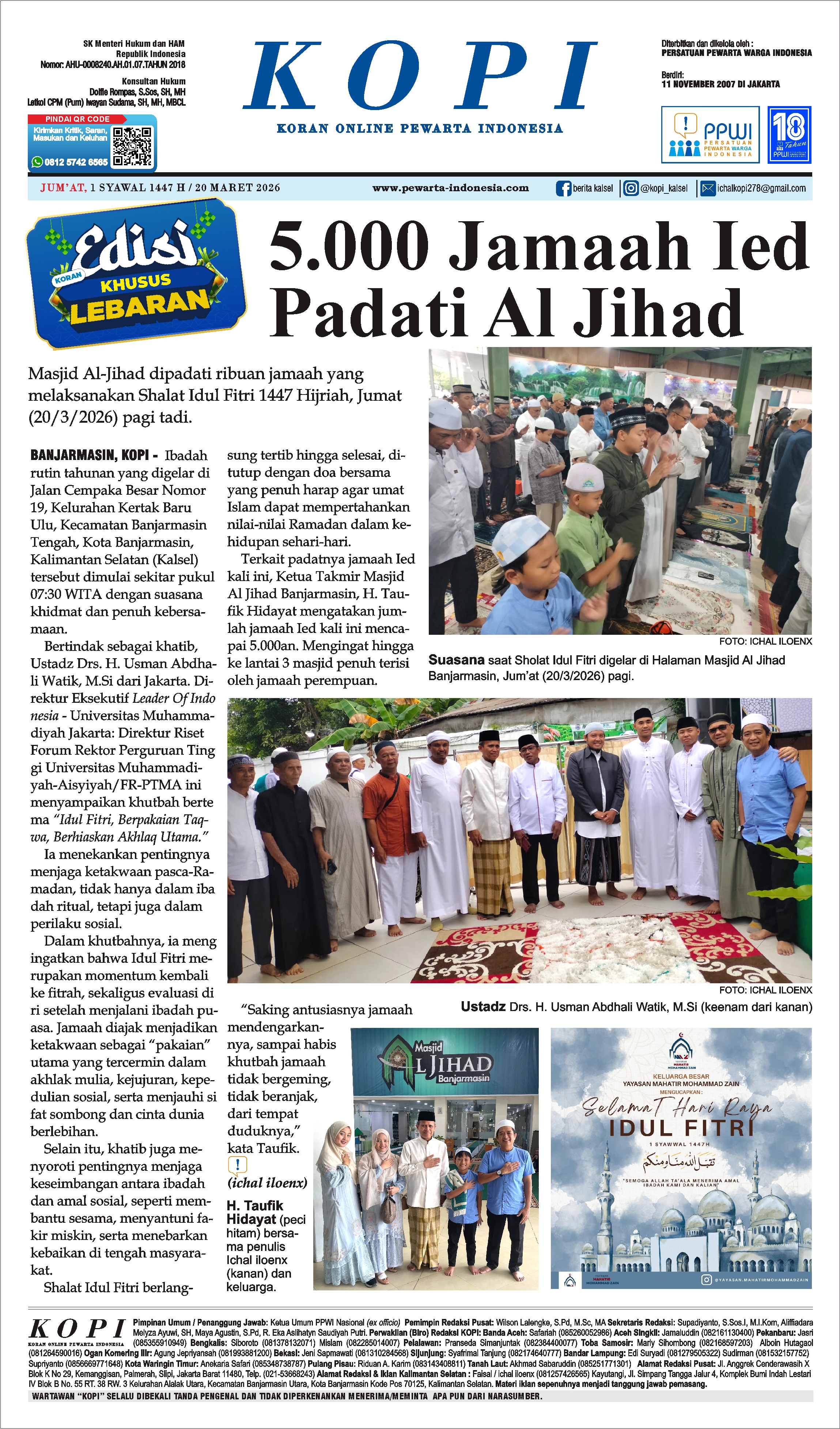 5.000 Jamaah Ied Padati Al Jihad